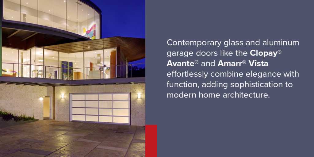 contemporary glass and aluminum garage doors